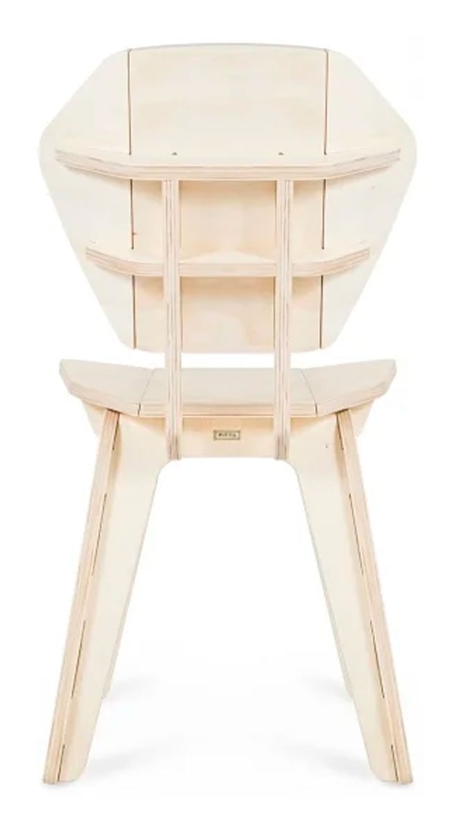 Cadeira de madeira natural Pétala Fitto