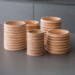 Vaso redondo de madeira decorativo Fitto