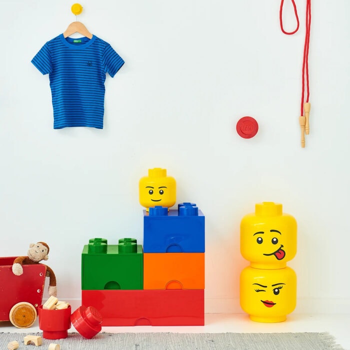 Bau Lego Bloco Organizador 4 Pinos com Gaveta VerdeEscuro Ambiente 1 deezign