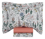 Jogo de Lençol Floral Pop Bege Colorido