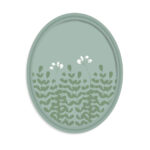 Quadro Kakii flor Menta Oval