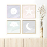 Quadro Aquarela Lua Cheia - Imagem 2