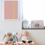 Quadro Girafa Amarelo Pink - Imagem 2