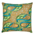 Almofada Classic Wax Africano Amarelo e Azul • SALE