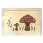 Quadro Cogumelos bordado A4