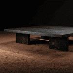 Mesa de Centro Inaê madeira em shou sugi ban e latão - Imagem 3