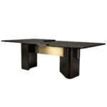 Mesa de Jantar Travessia madeira em shou sugi ban e latão