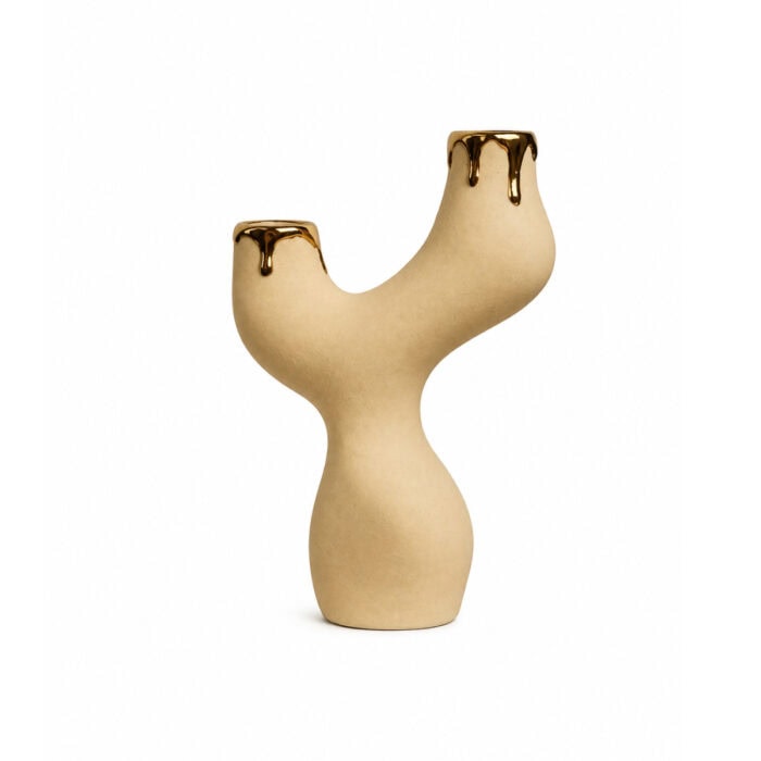 Castiçal Mandacaru com Ouro 12k - Imagem 1